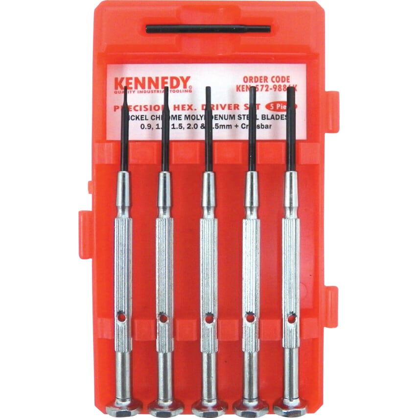 5-Piece 0.9-2.5mm Hexagon Screwdriver Set