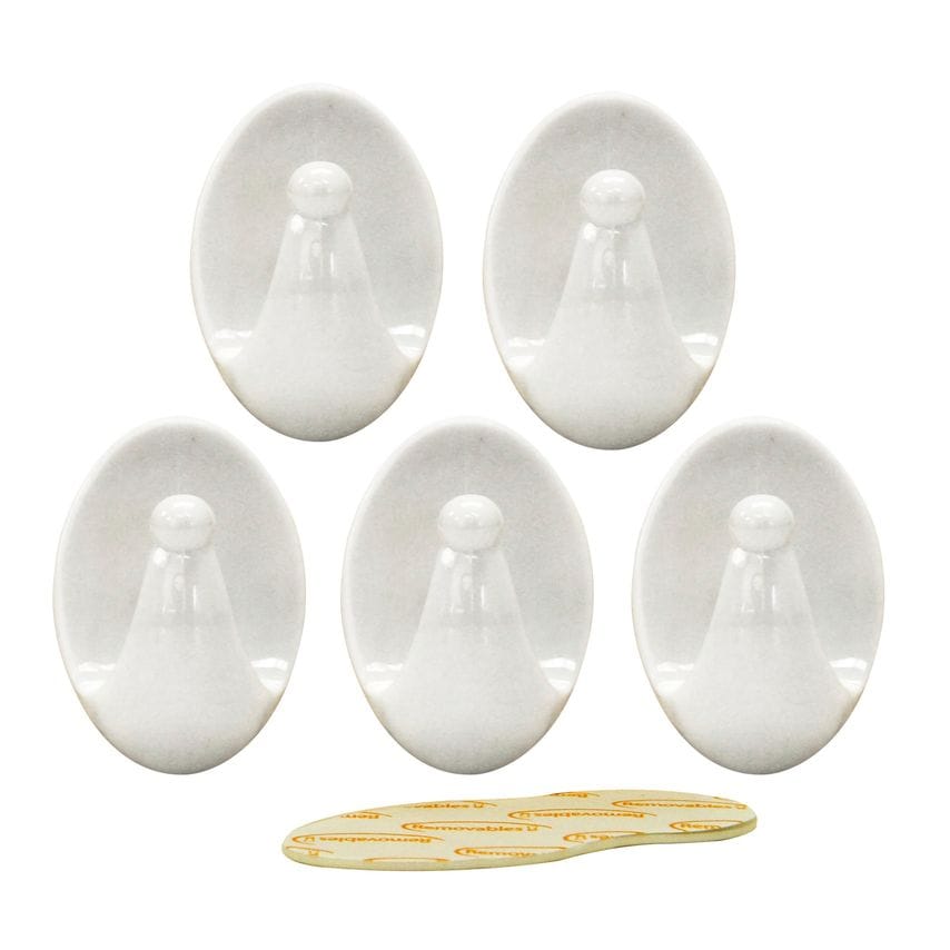 5-Piece Removable Adhesive Plastic Hook
