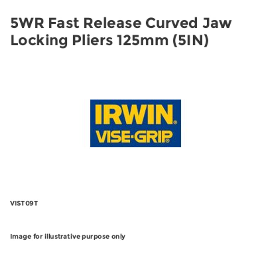 5WR Fast Release Curved Jaw Locking Pliers 125mm (5IN) VIST09T