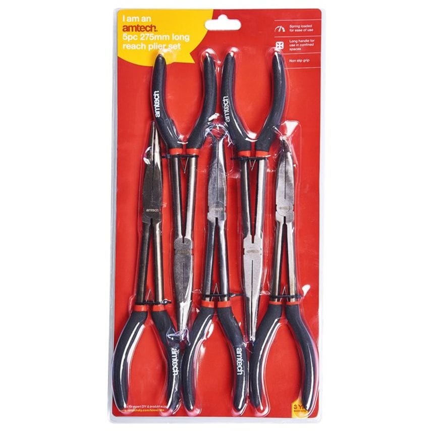 5 Piece 280mm (11") Long Reach Plier Set