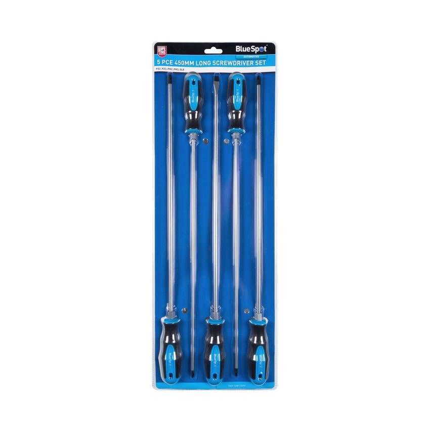 5 Piece 450mm (18") Long Screwdriver Set