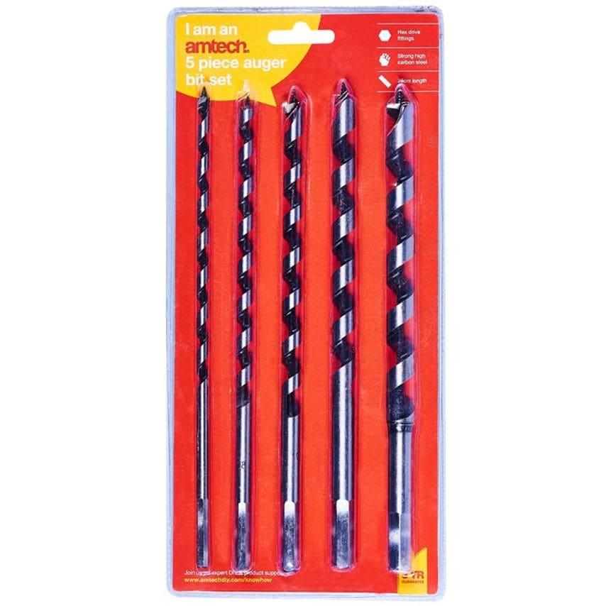 5 Piece Auger Drill Bit Set (230mm Length)