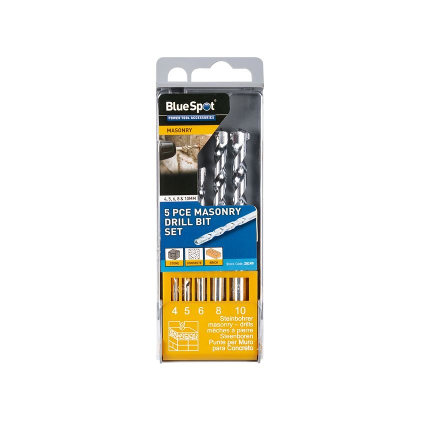 5 Piece Masonry Drill Bit Set (4-10mm)