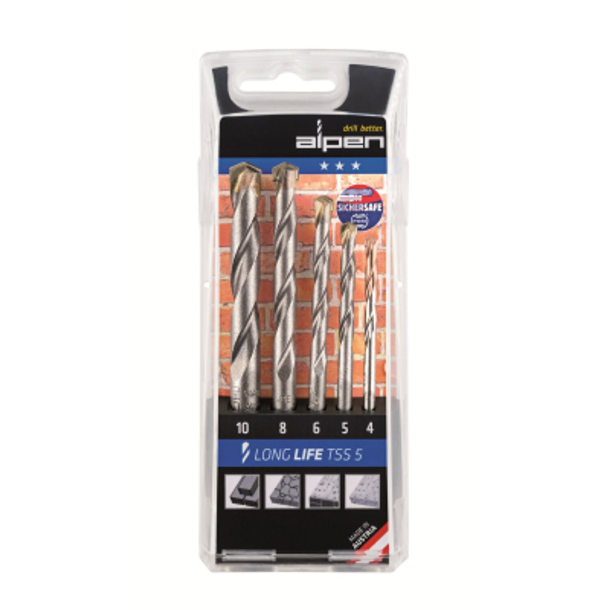 5 Piece Tungsten Carbide Masonry Drill Bit Set
