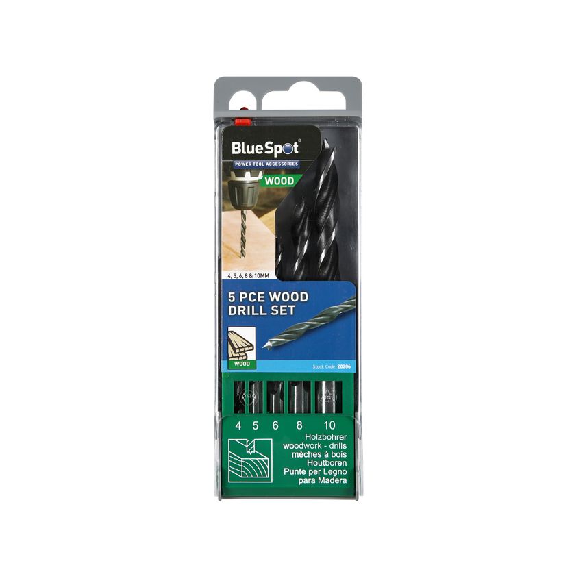 5 Piece Wood Drill Set (4-10mm)