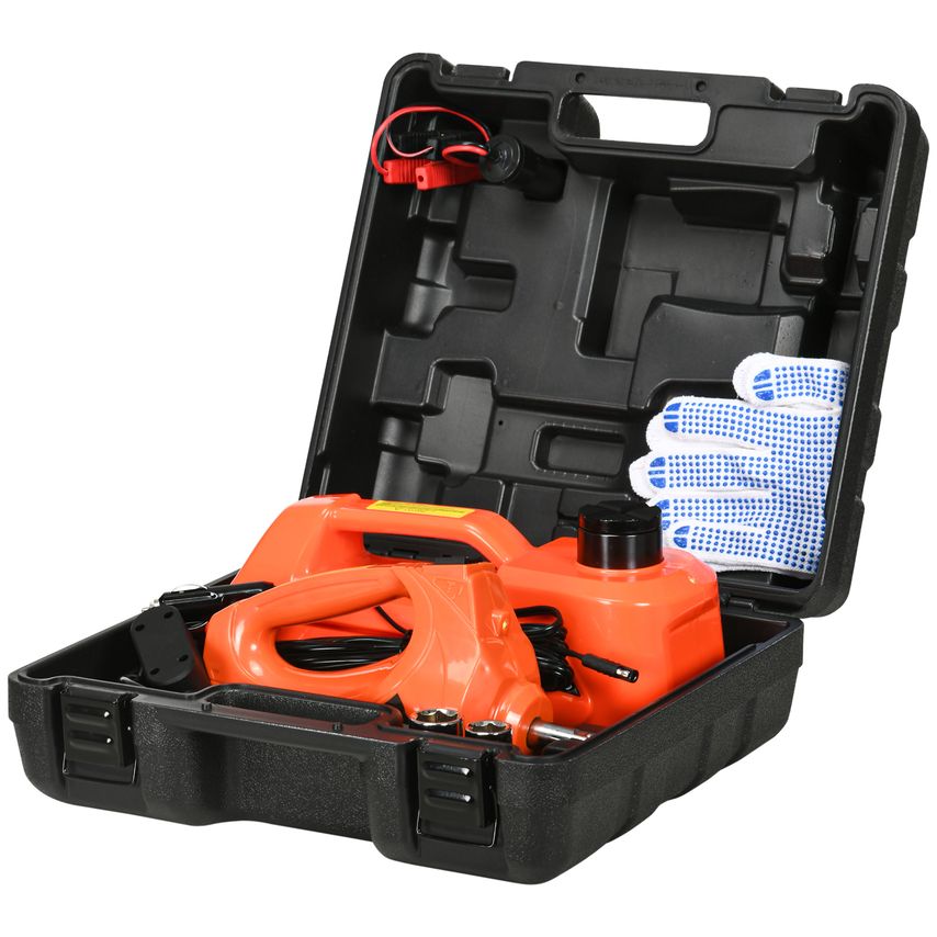 5 Toner Electric Car Jack Kit w/12V Auto Car Floor Jack, Impact Wrench, Case