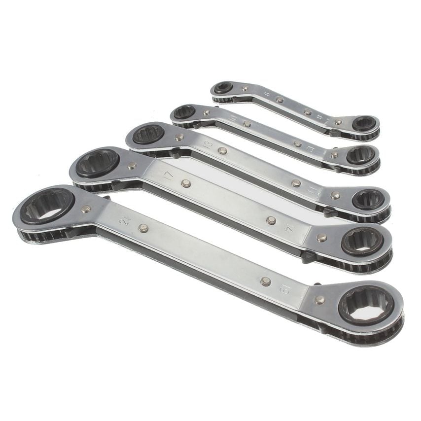 5pc Offset Ratchet Ring Spanner Set