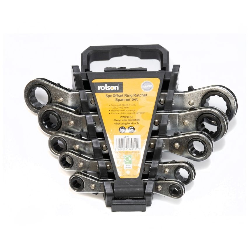 5pc Offset Ratchet Ring Spanner Set