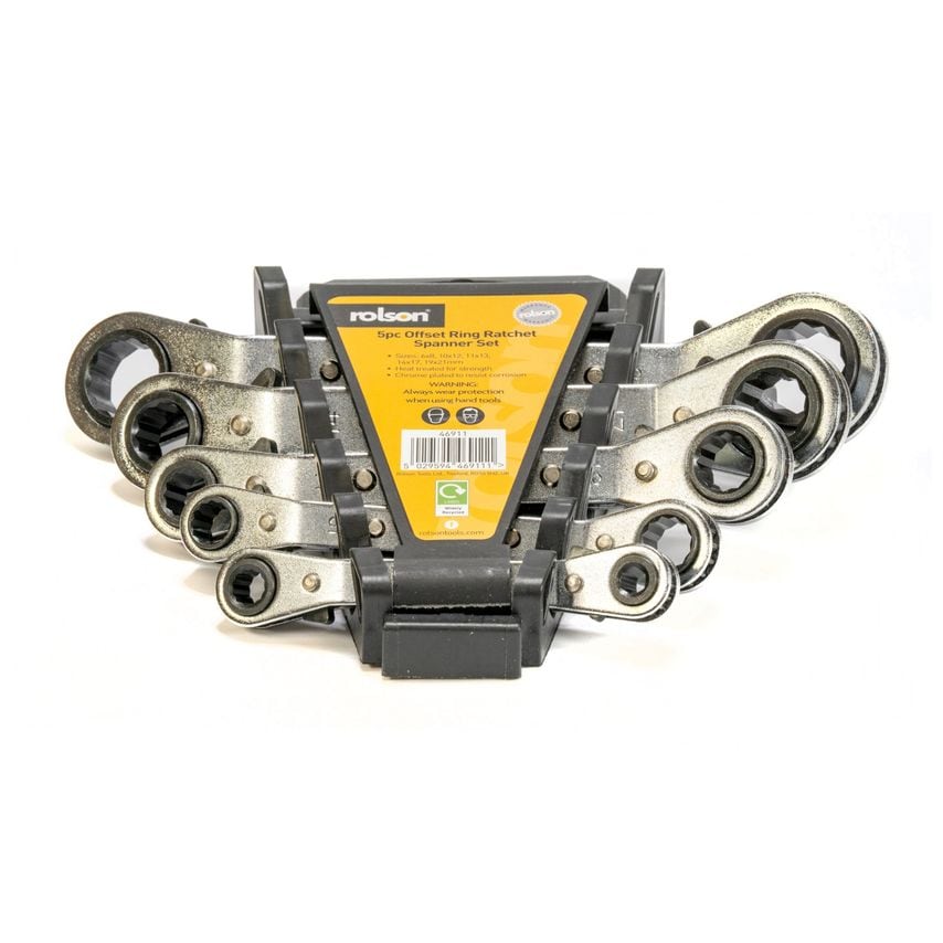 5pc Offset Ratchet Ring Spanner Set