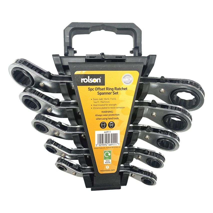 5pc Offset Ratchet Ring Spanner Set