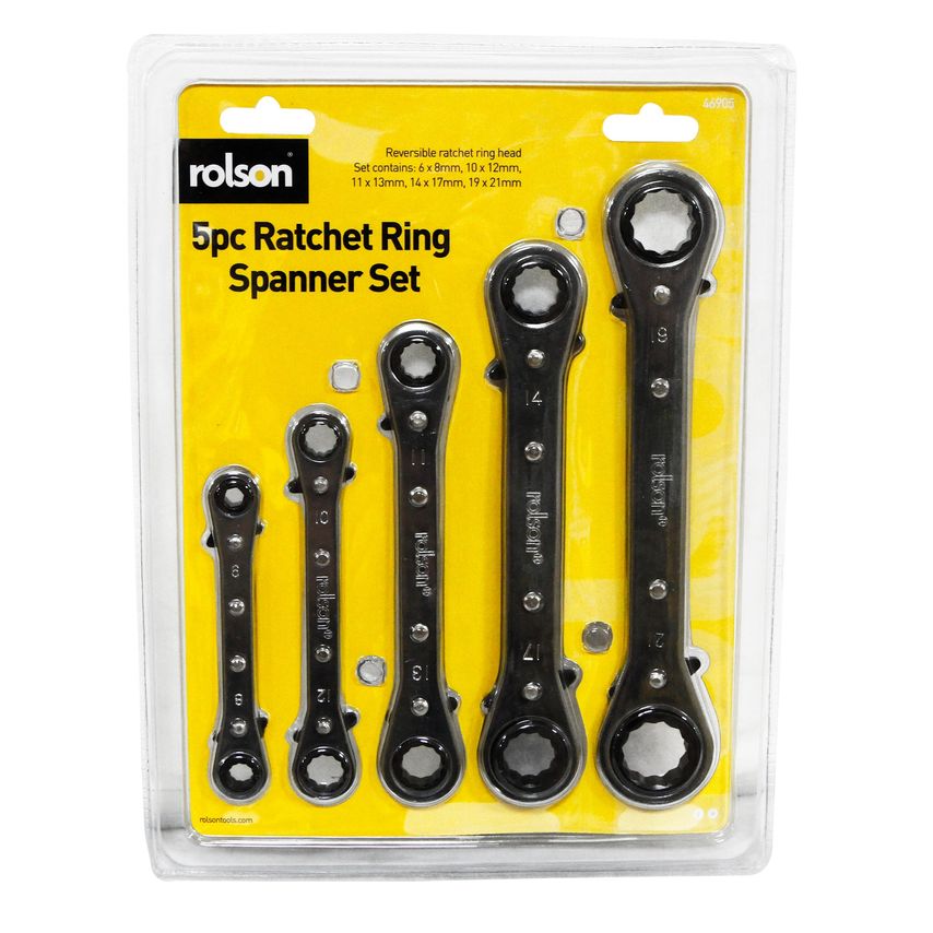 5pc Ratchet Ring Spanner Set