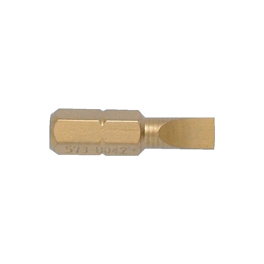 5x25mm Slot TiN Coated Screwdriver Bit 1/4" Hex STD