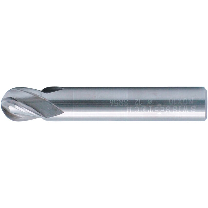 6.00MM Carbide Plain Shank 4 Flute Ball Nosed Short Series End Mills