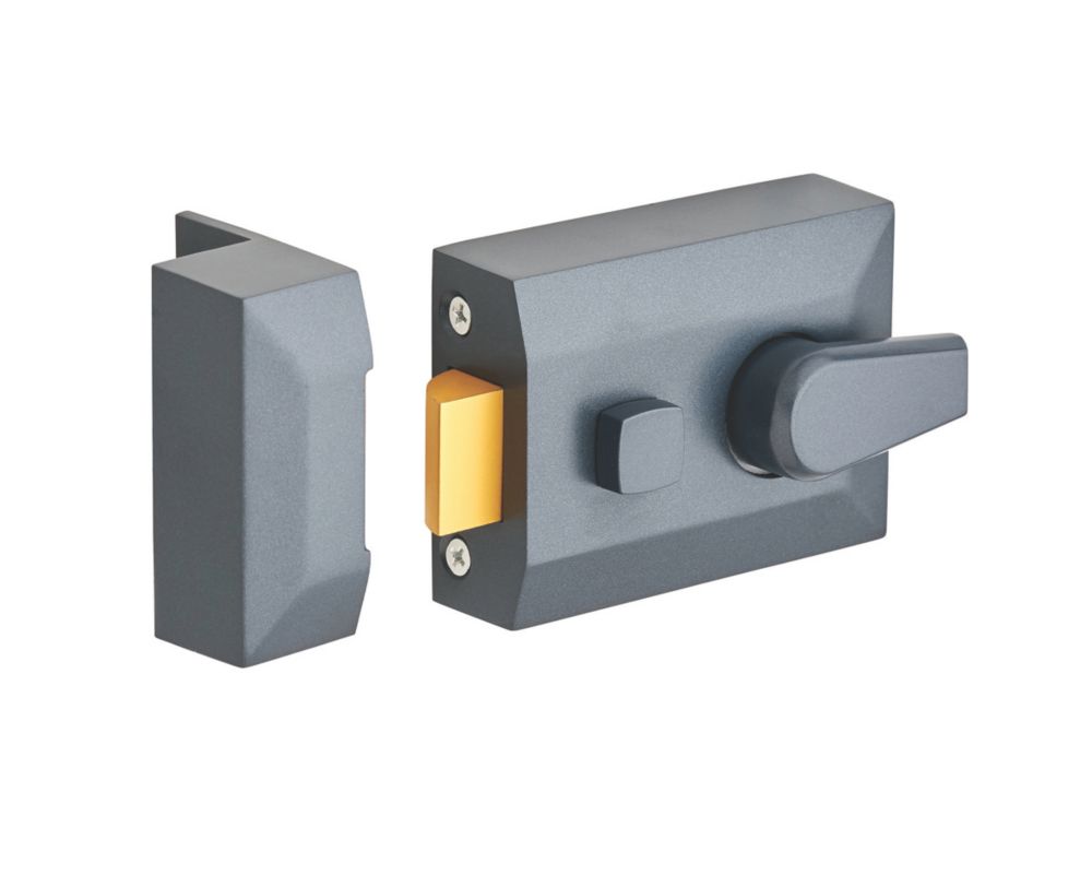 Security Solutions  Double Locking Nightlatch Gunmetal Grey 40mm Backset