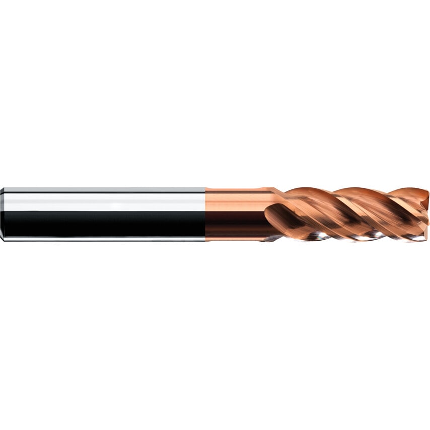 6.0MM 4 FLT 0.50 Rad Vari Helix TiAlN Gold Coated HP CARB End Mill