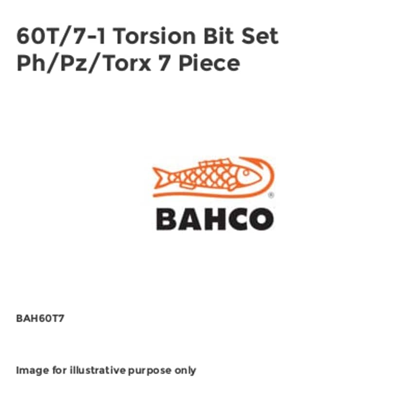 60T/7-1 Torsion Bit Set Ph/Pz/Torx 7 Piece BAH60T7