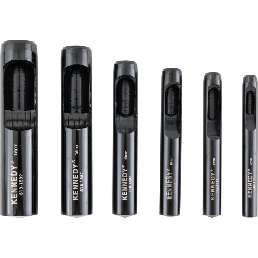 6-19mm Hollow Punch Set (6 Piece) for Cork, Leather, Plastics