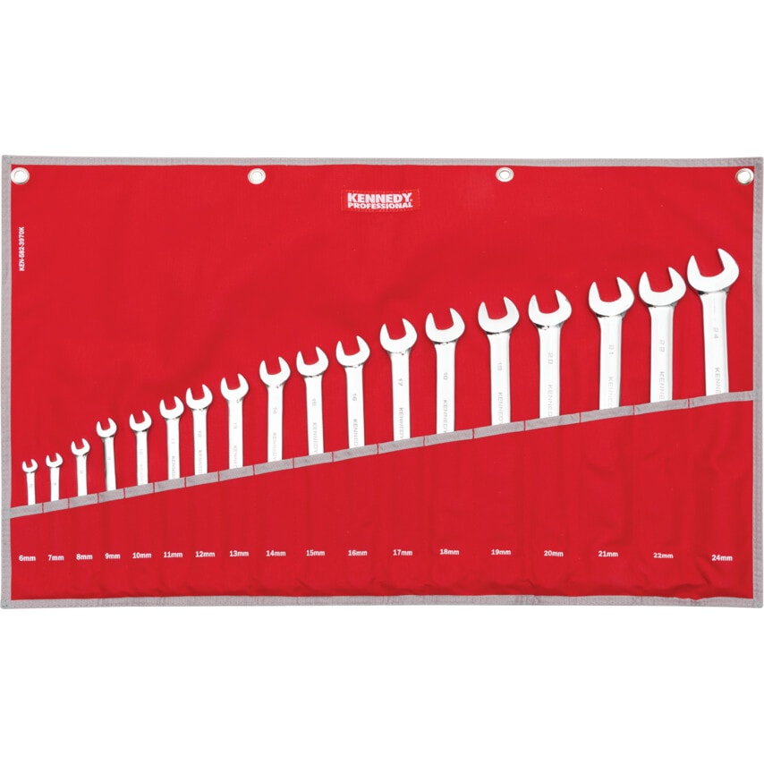 6-24mm Professional Combination Spanner Set 18 Piece
