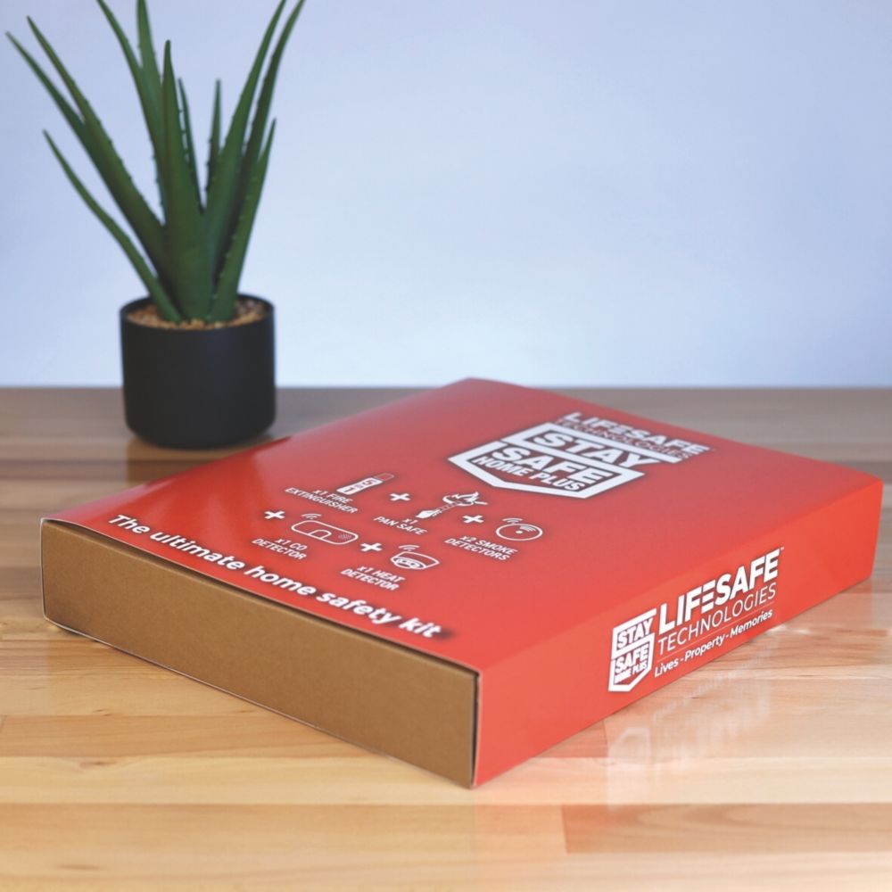 LifeSafe Technologies StaySafe HomeSafe Plus Fire Extinguisher & Alarm Set 6 Pieces