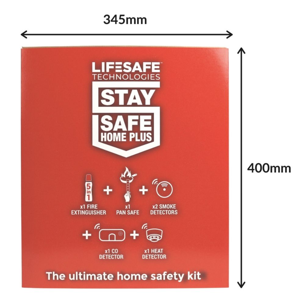 LifeSafe Technologies StaySafe HomeSafe Plus Fire Extinguisher & Alarm Set 6 Pieces