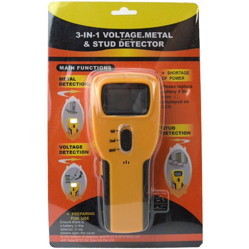 6361 3 in 1 Metal Stud & Voltage Detector LCD Display