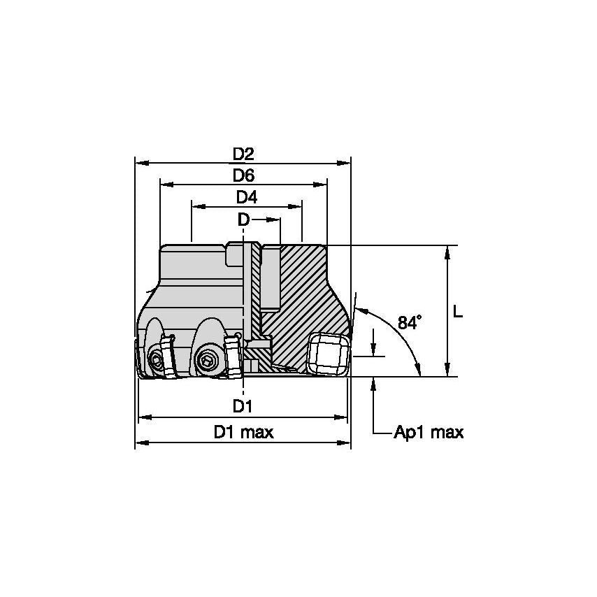 63A06RF84SN12B KSSR 84 Shell Mill D=63 Z=6 A