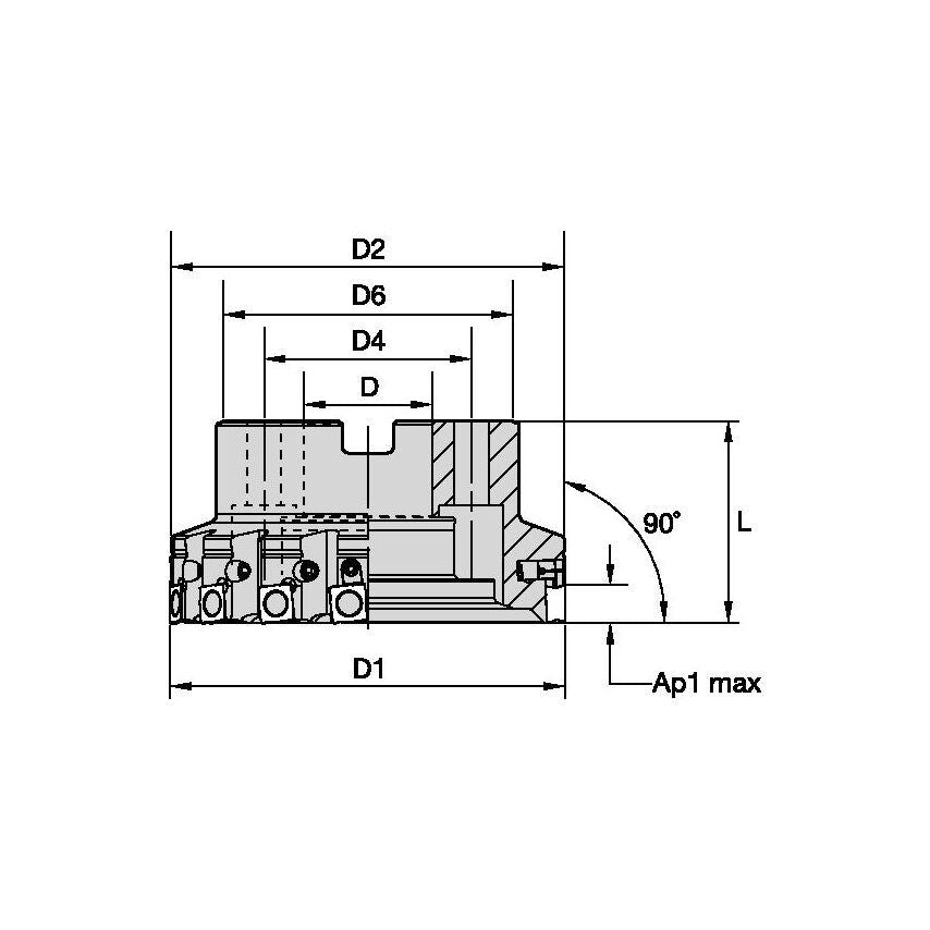63A08RP90SP12CFP Fix-Perfect 90 Shell Mill D=63