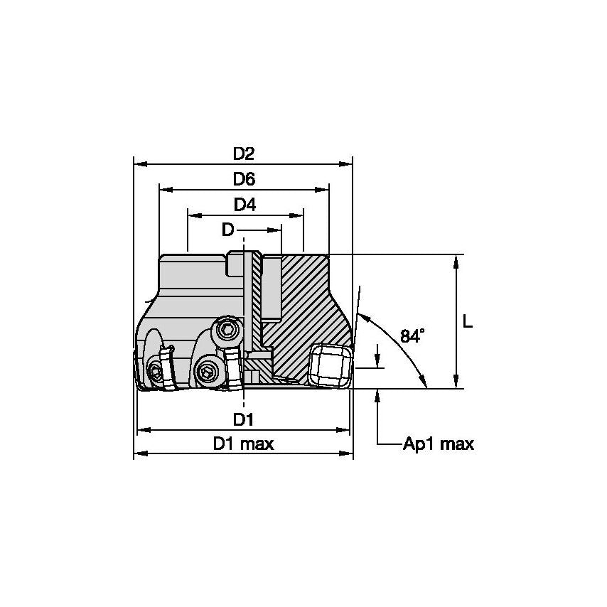 63A09RF84SN12B1W KSSR 84 Shell Mill D=63 Z=9 A
