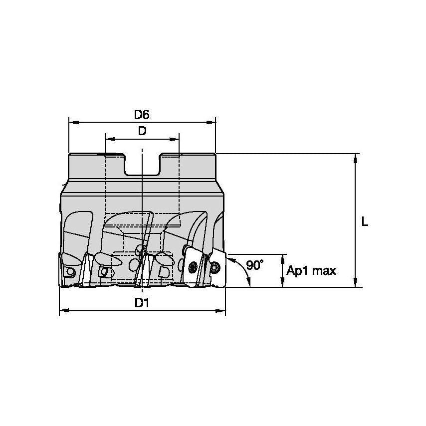 63A09RS90ED10D Mill 1-10 Shell Mill 90 D 63