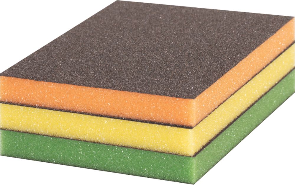 Bosch Expert Superfine/Fine/Medium Grit Multi-Material Hand Sanding Sponges 120mm x 98mm 3 Pack