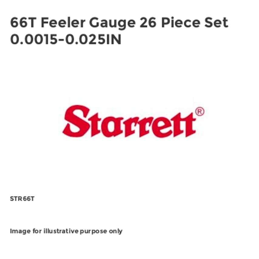 66T Feeler Gauge 26 Piece Set 0.0015-0.025IN