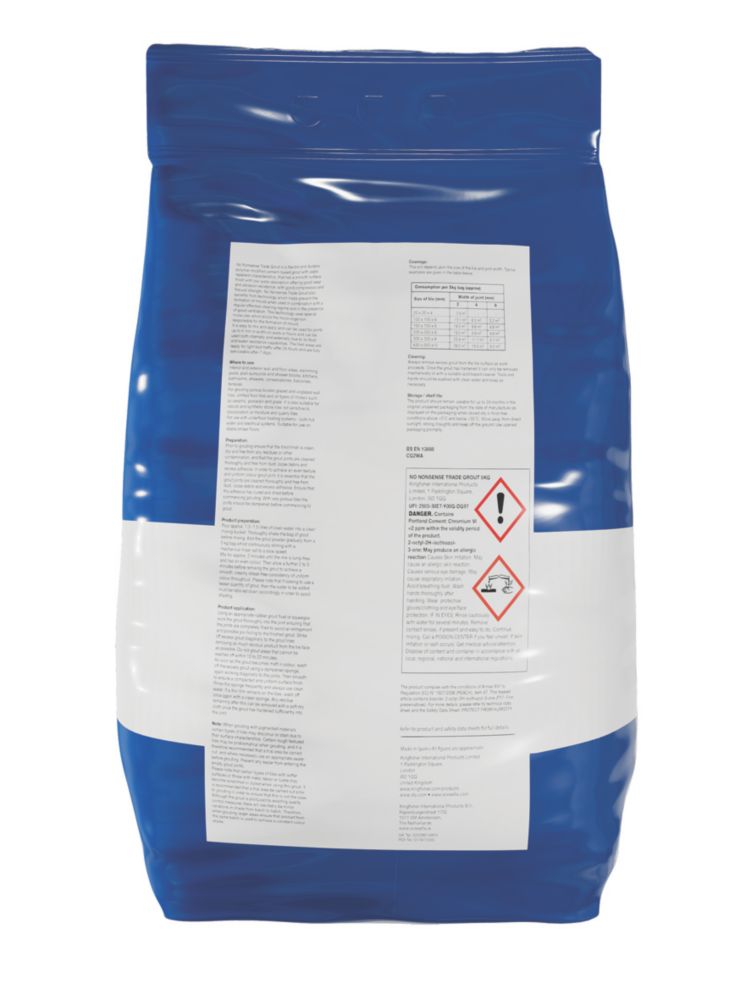 No Nonsense  Wall & Floor Grout White 5Ltr