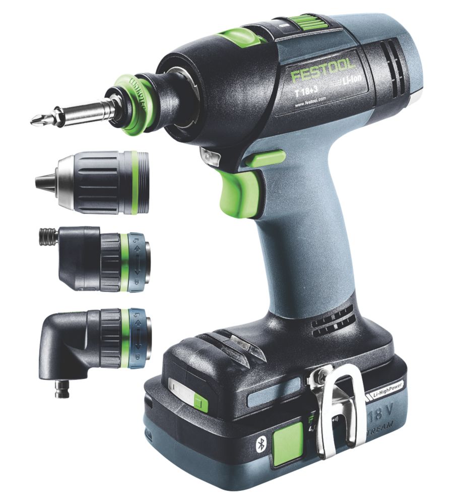 Festool T 18+3 HPC 4.0 I-Set 18V 2 x 4.0Ah Li-Ion Airstream Li-High Power Brushless Cordless Drill Driver