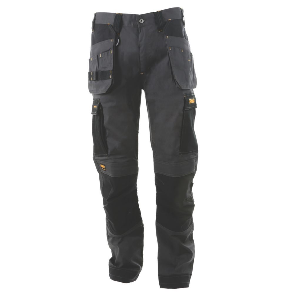 DeWalt Barstow Work Trousers Grey/Black 36" W 33" L