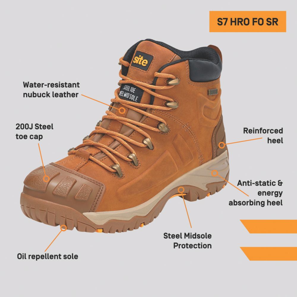 Site Fortress    Safety Boots Tan Size 9