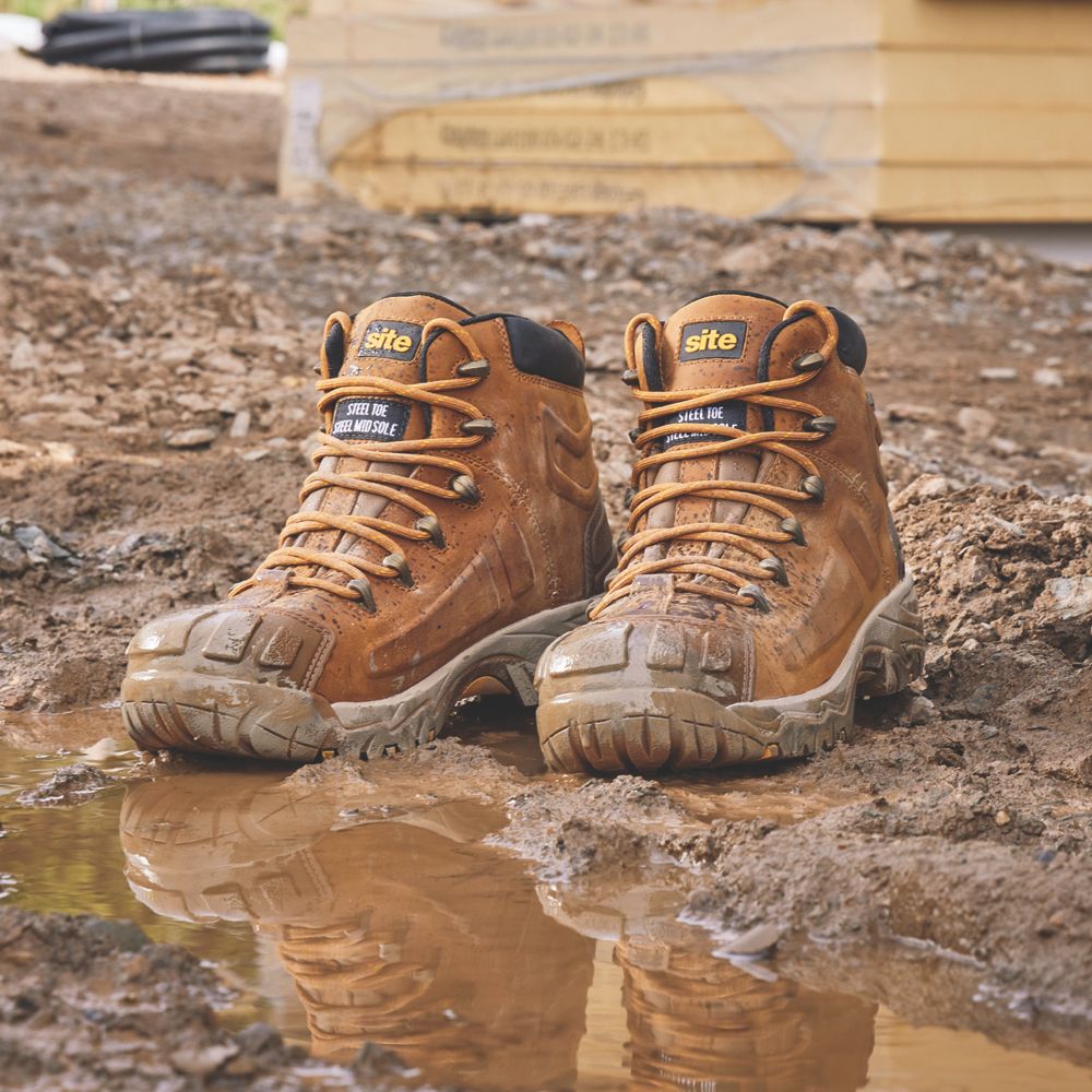 Site Fortress    Safety Boots Tan Size 9