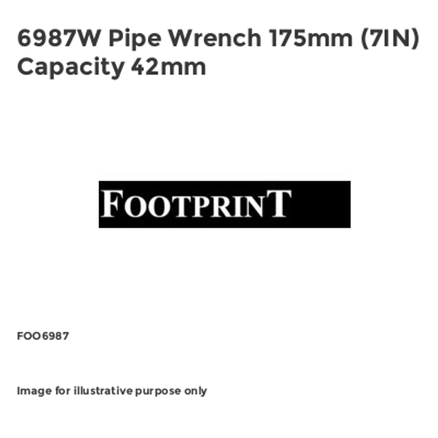 6987W Pipe Wrench 175mm (7IN) Capacity 42mm FOO6987