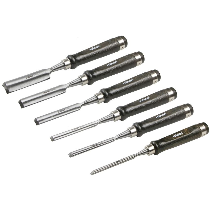 6-Piece Carving Chisel Set Walnut Handles
