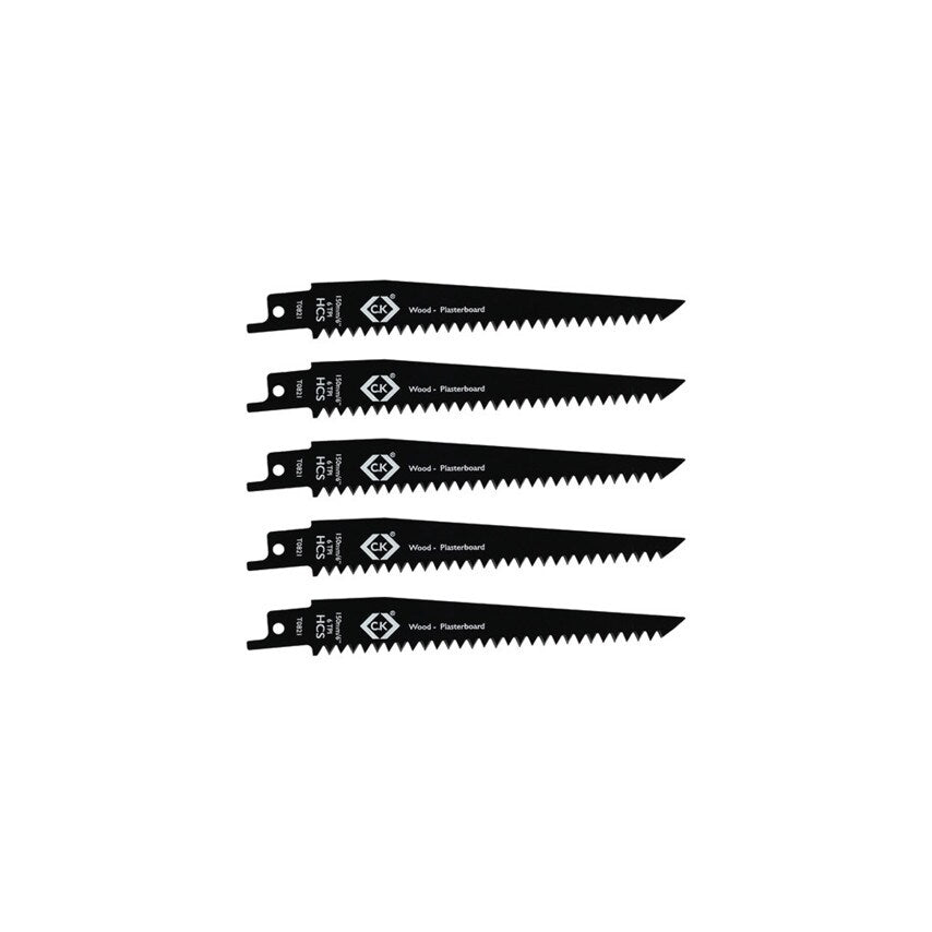 6TPI 150mm HCS Reciprocating Saw Blades (PK-5)