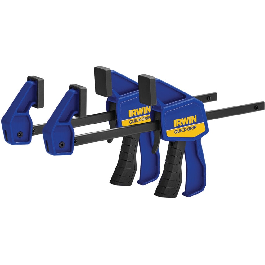 6 2/15cm Mini One Handed Bar Clamps, Blue, Pack 2
