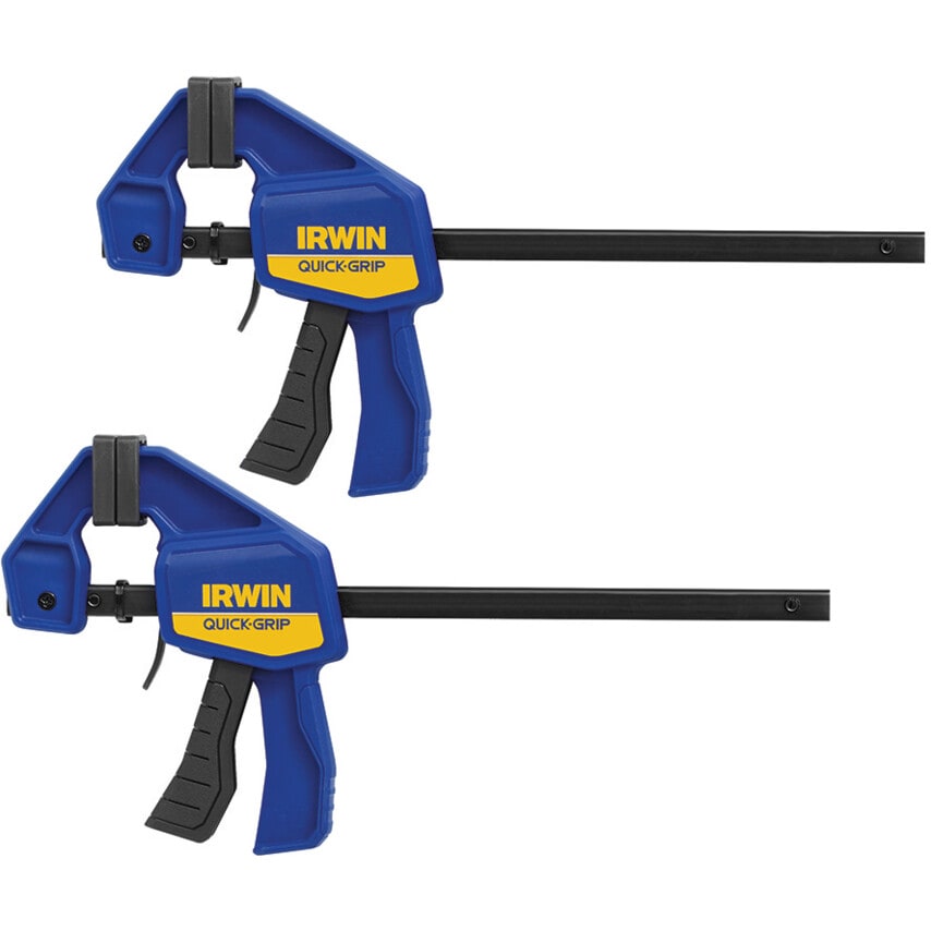 6 2/15cm Mini One Handed Bar Clamps, Blue, Pack 2