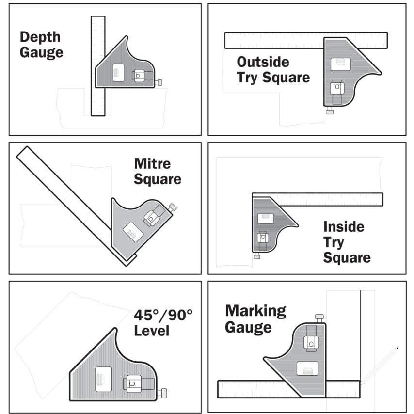 6" Diecast Combination Square & Rule
