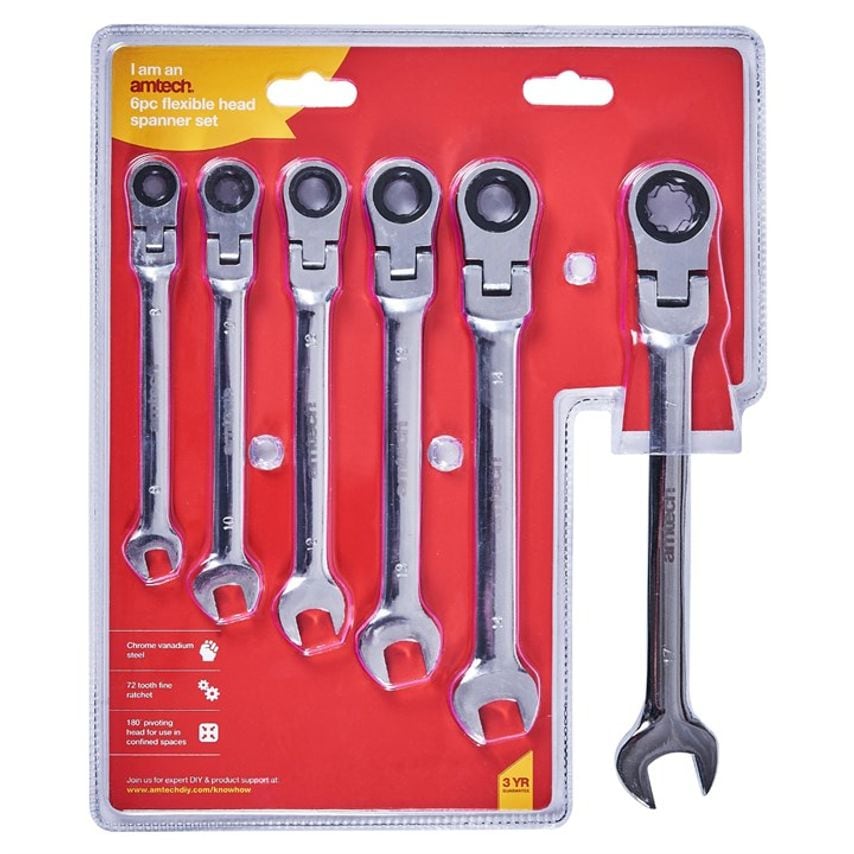 6 Piece Flexible Gear Spanner Set