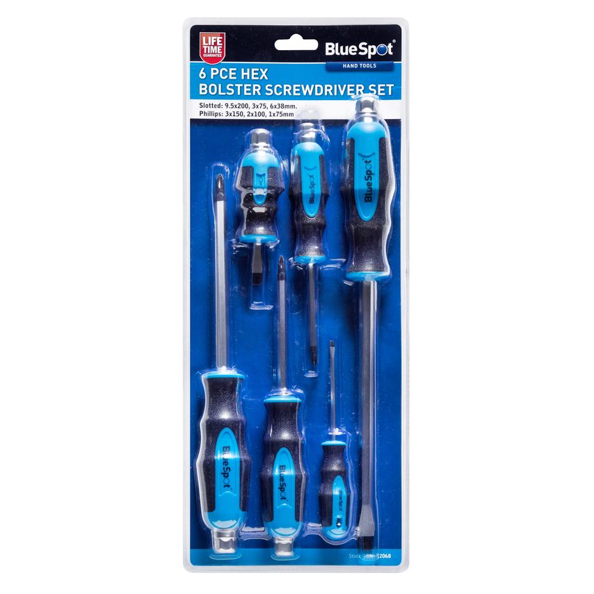 6 Piece Hex Bolster Screwdriver Set