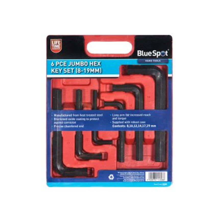 6 Piece Jumbo Hex Key Set (8-19MM)