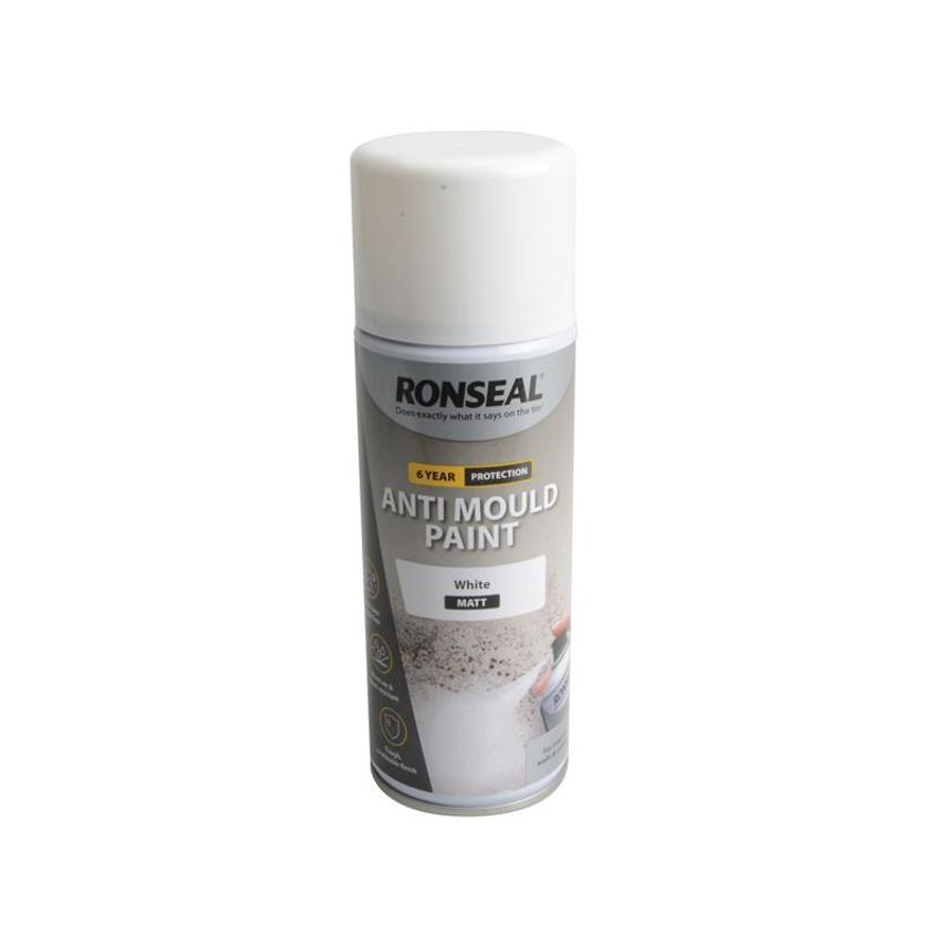 6 Year Anti Mould Aerosol White Matt 400ml RSLQDAMAWM