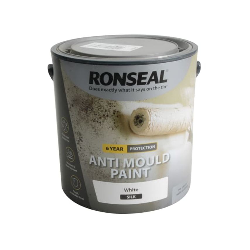 6 Year Anti Mould Paint White Silk 2.5 litre