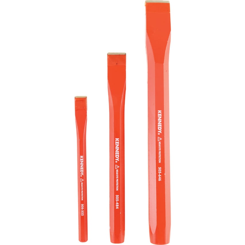 6" x 1/2", 8" x 3/4", 10" x 1" Cold Chisel Set