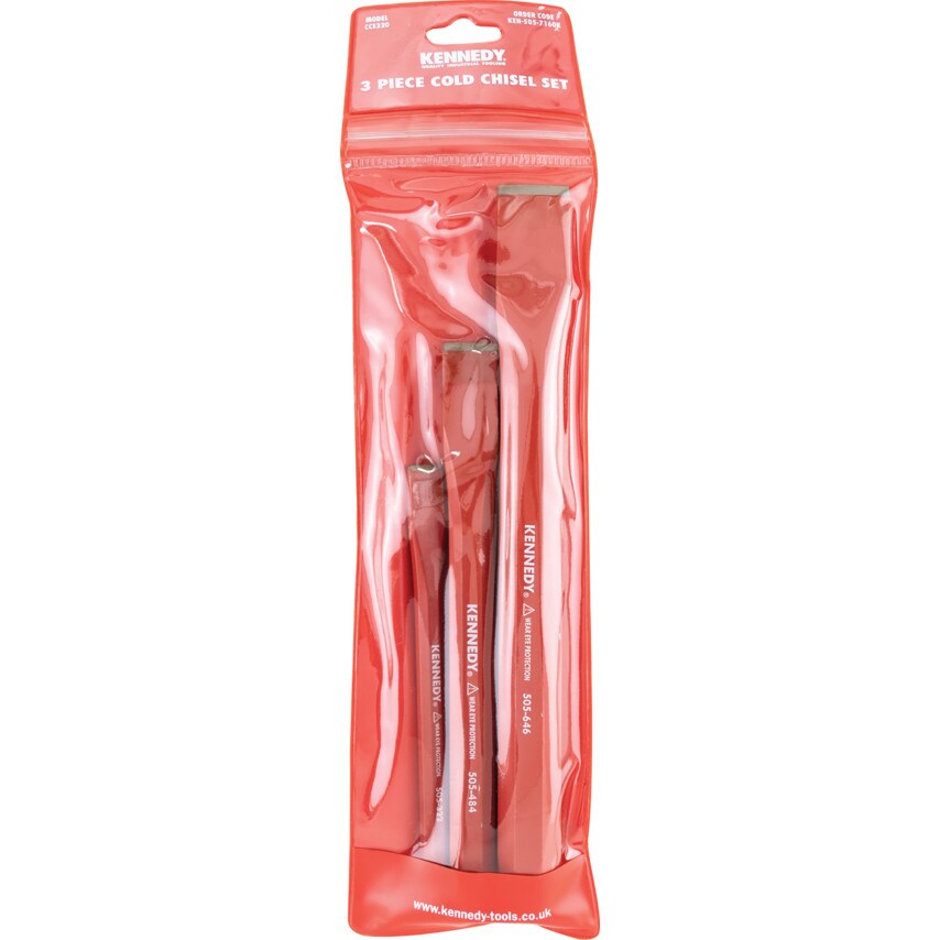 6" x 1/2", 8" x 3/4", 10" x 1" Cold Chisel Set