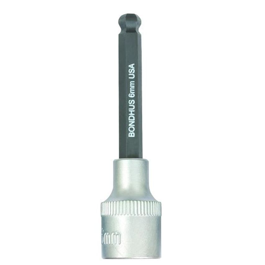 6mm Ballend 2" Inhex Socket Bit + Hex Socket, 6mm, 43468